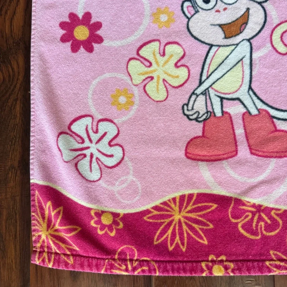 Vintage Dora The Explorer Beach Towel Pink Boots Hola Amigos Y2K Kidcore 42x23